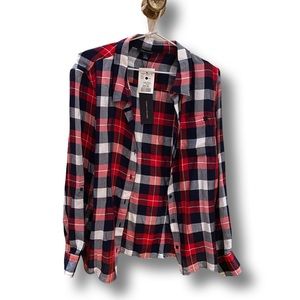 Tommy Hilfiger Plaid Button Ladies Longsleever